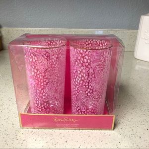 NWT Lily Pulitzer acrylic Hi-ball Glasses Pink